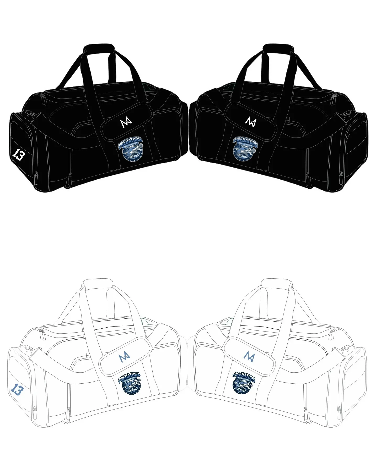 Predators Large Gear Bag - Black